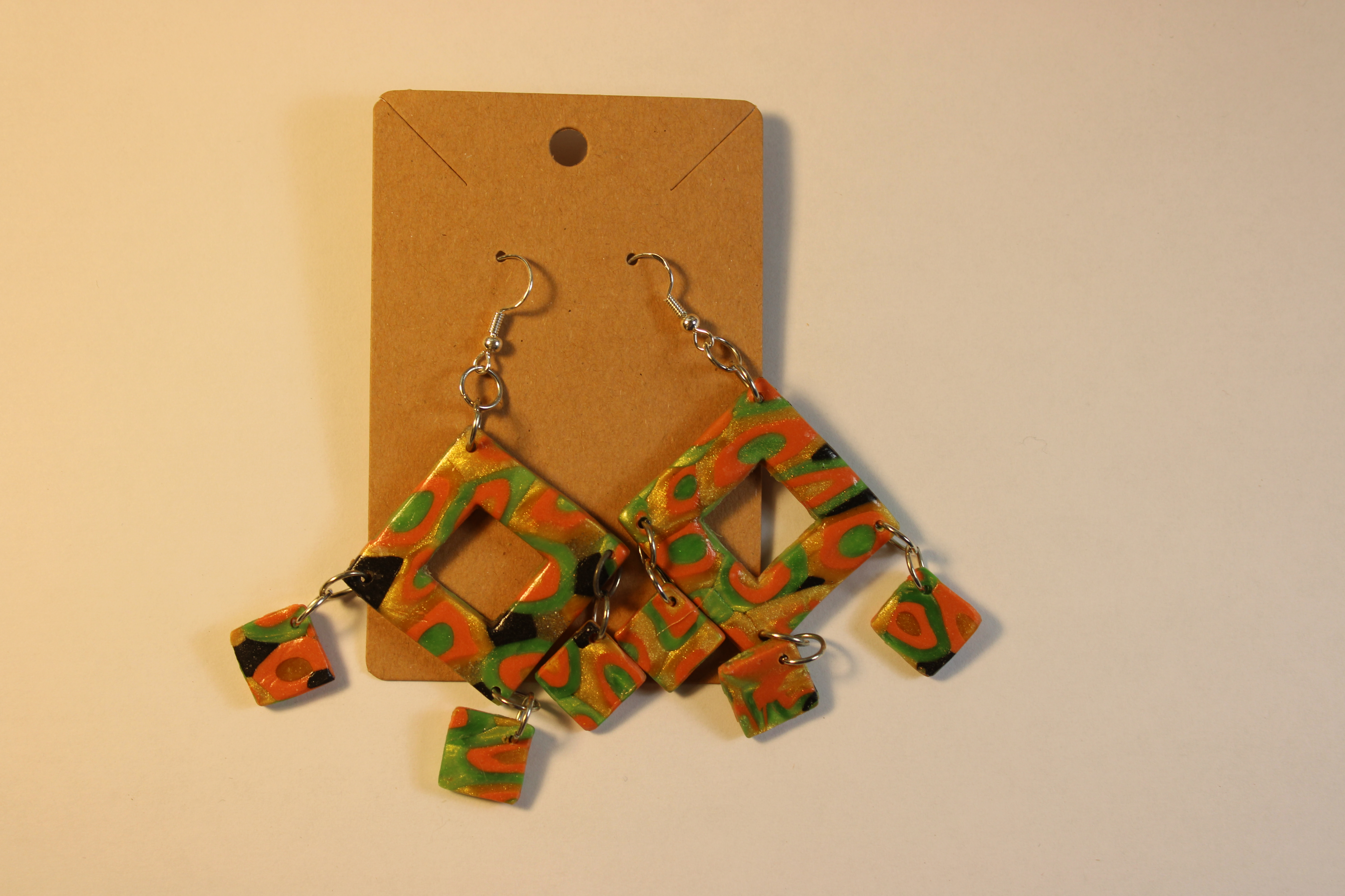 Fall Inspired Square Dangle with drops on Display Card