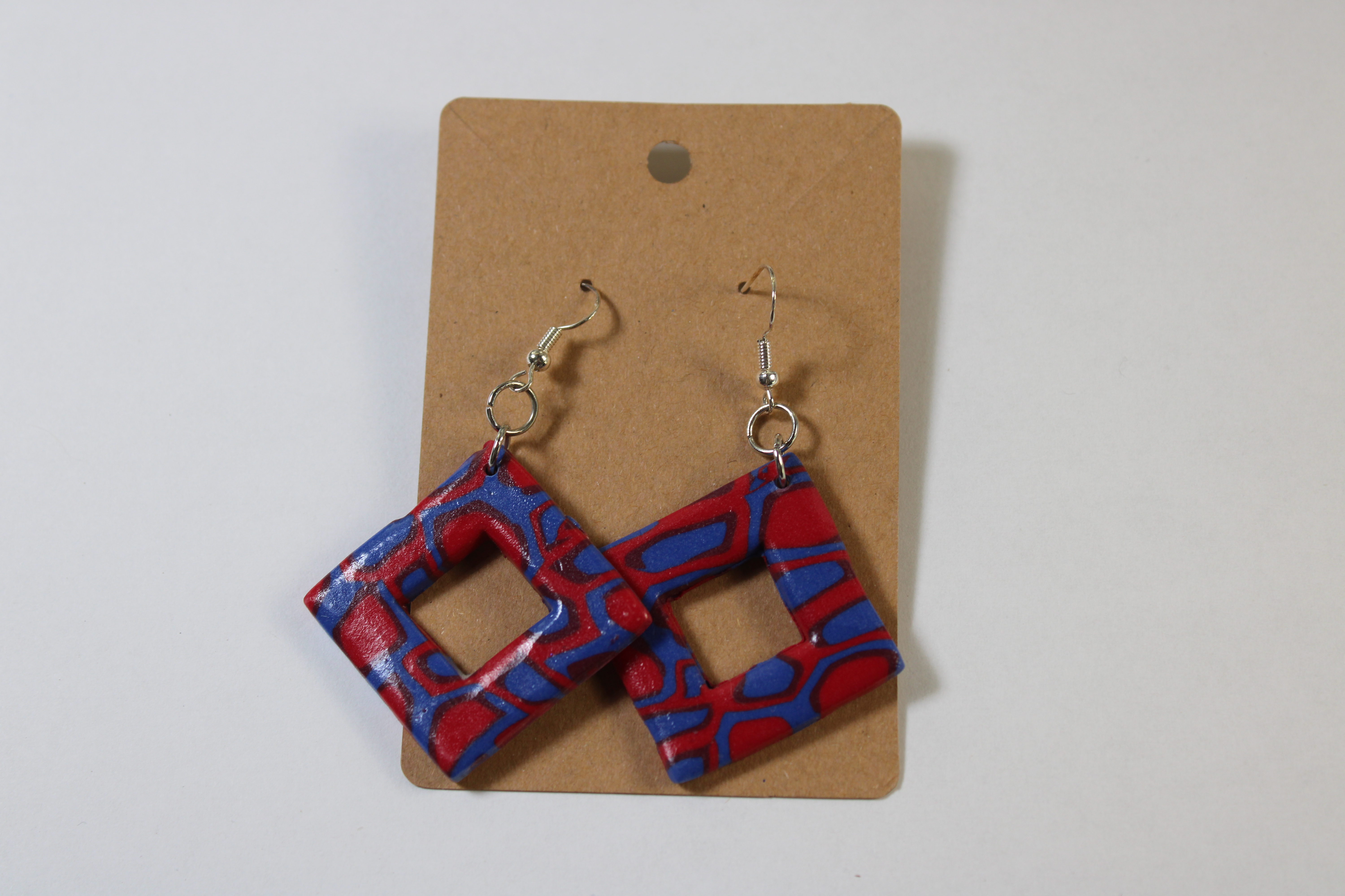 Bisexual Inspired Drop Earrings - Basic Square on display card