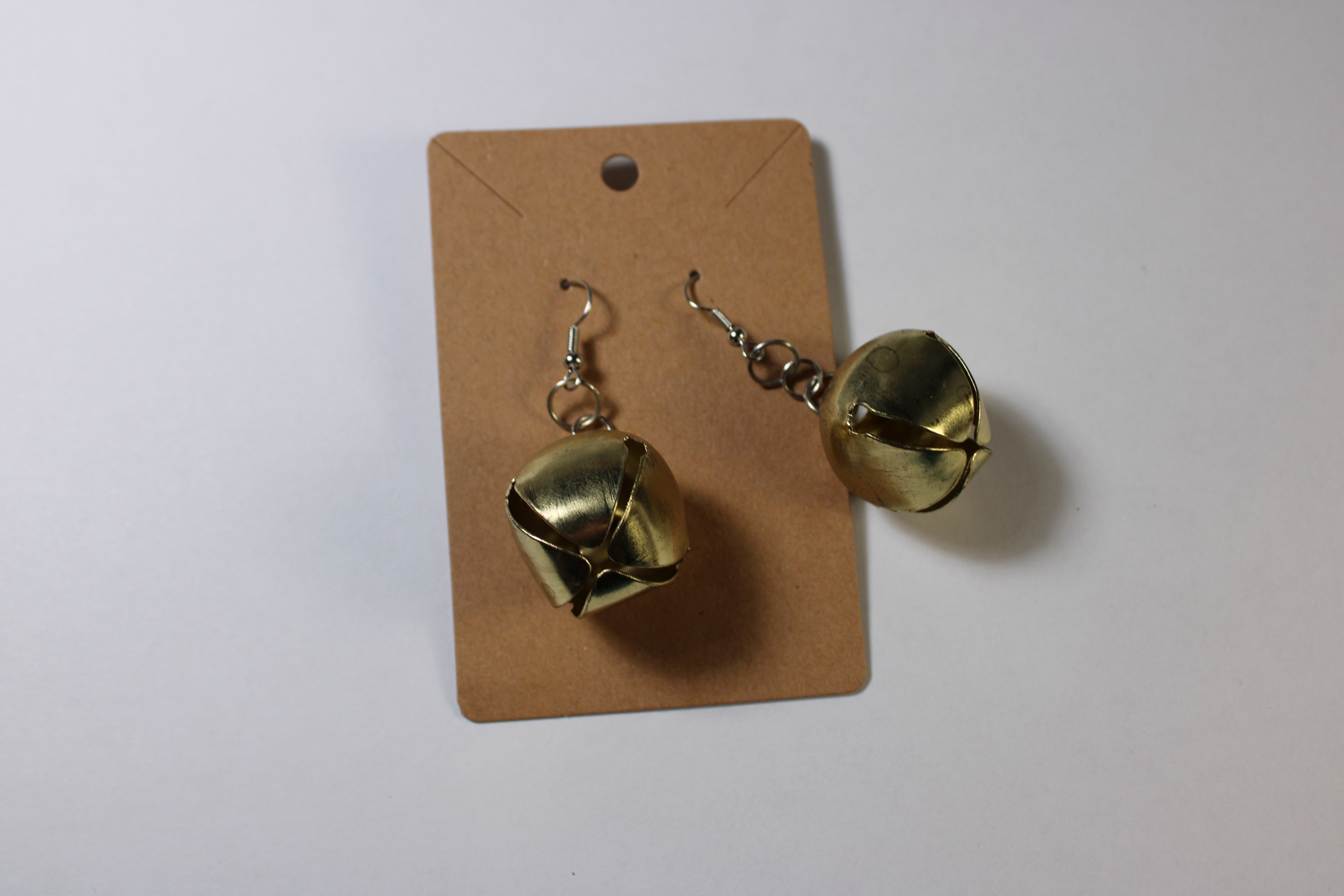 Large Brass "With Bells On" Earrings