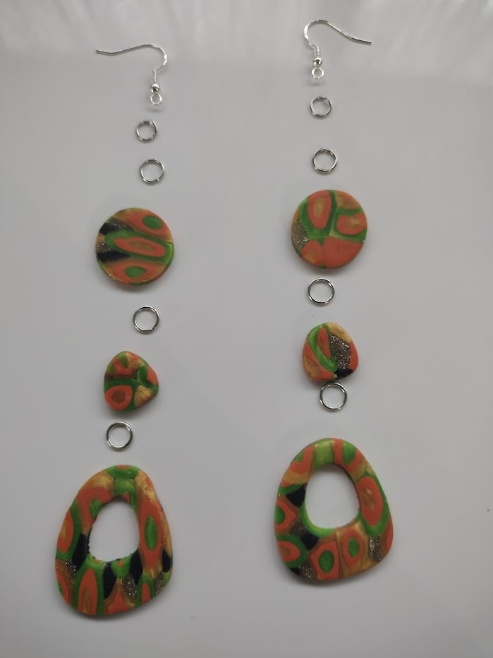 Fall Inspired Stacked Round Drops laid out before assembly