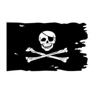 Pirate Flag - Skull and Crossbones, Tattered Horizontal