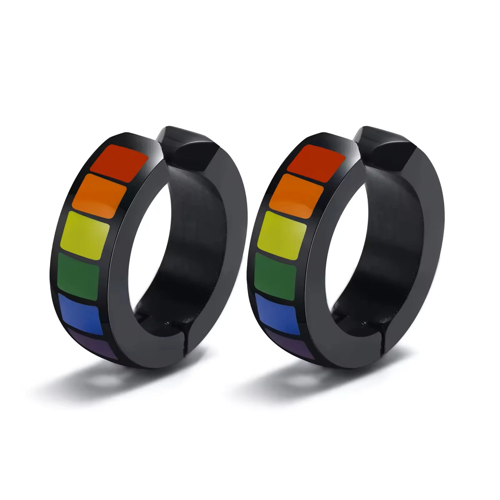 Rainbow Earrings, Clip-On