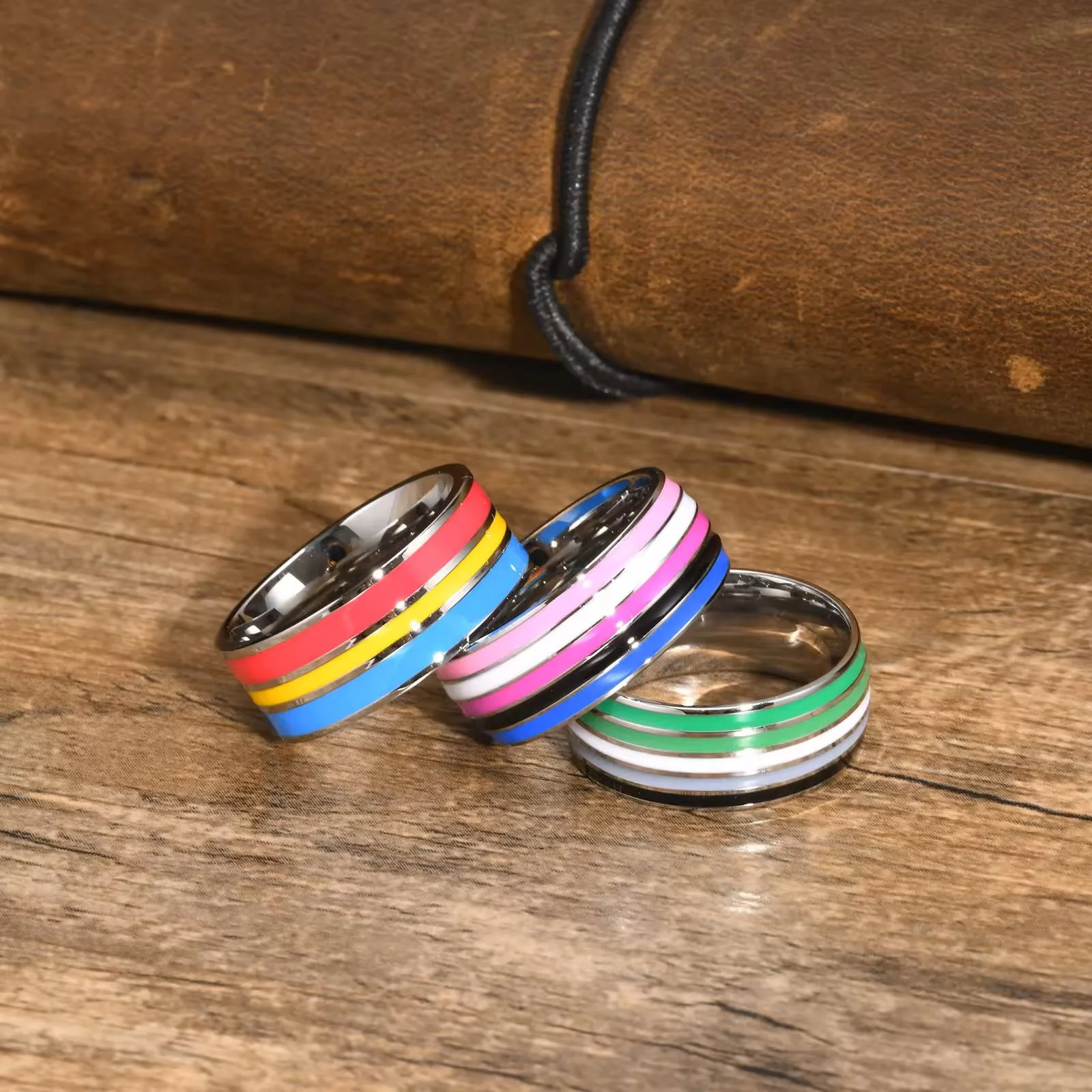 Aromantic, pansexual, and genderfluid Pride Ring 