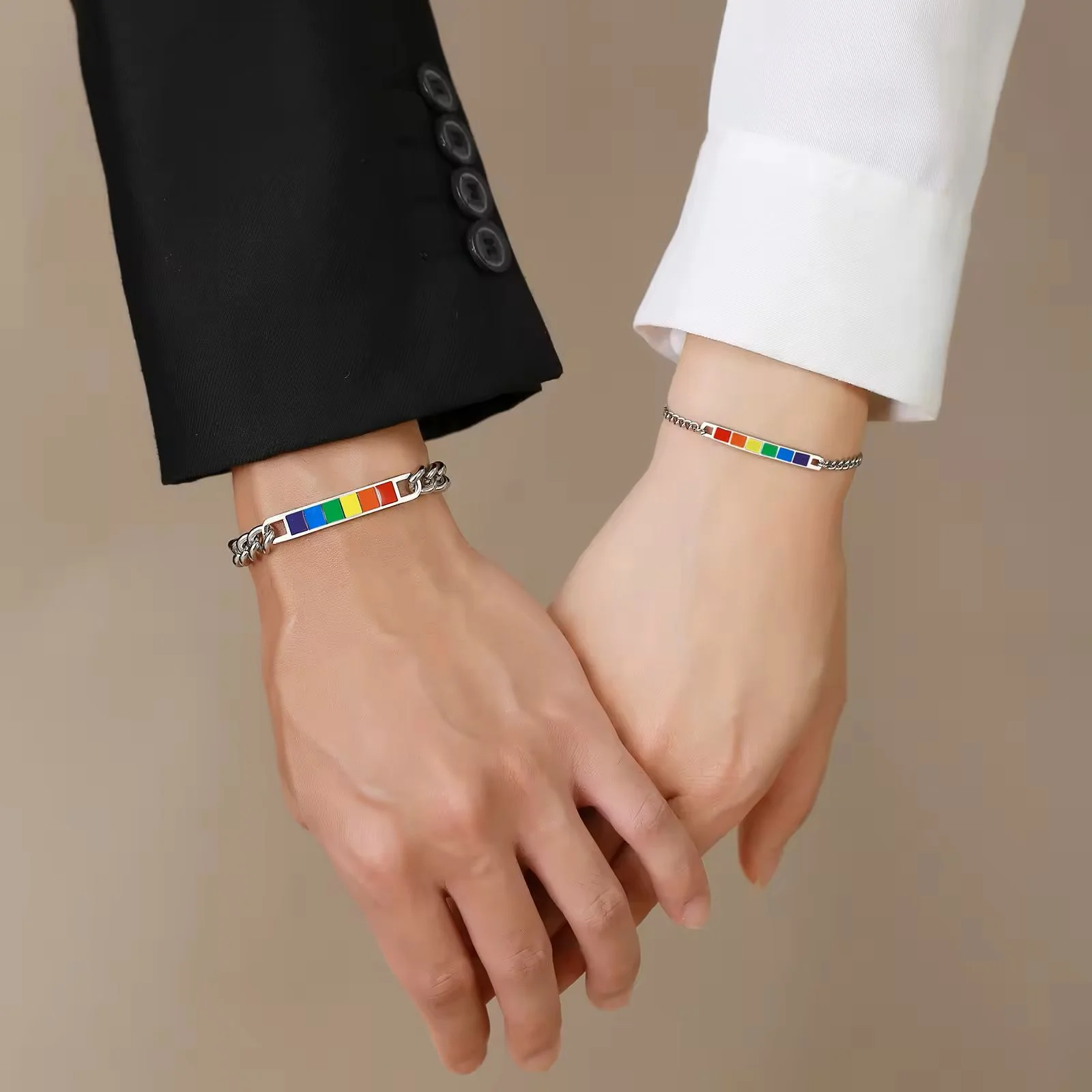 Rainbow Pride Bracelet - Stainless Large and small