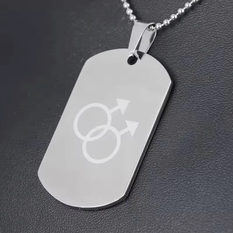 Double Mars Dog Tag (Gay) pendant necklace