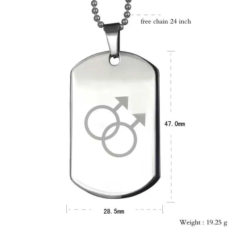 Double Mars Dog Tag (Gay) pendant necklace